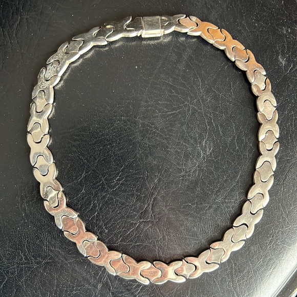 Mexican Sterling Silver Salvador Jualler Puzzle Collar Necklace Taxco 925 TJ-21 - Picture 4 of 13